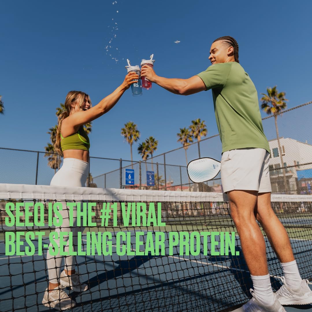 SEEQ Clear Protein Powder - Watermelon Wave - 22 Servings - 22g Clear Whey Protein Isolate - Zero Sugar - 0g Lactose - Allergen Friendly - GLP1 Support - Bone Health - Maple Wellness Supplements