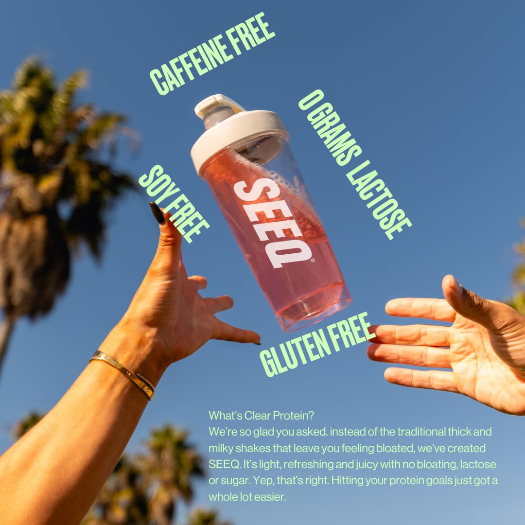 SEEQ Clear Protein Powder - Watermelon Wave - 22 Servings - 22g Clear Whey Protein Isolate - Zero Sugar - 0g Lactose - Allergen Friendly - GLP1 Support - Bone Health - Maple Wellness Supplements