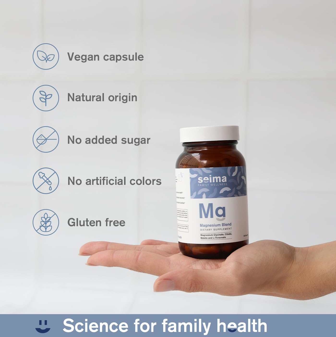SEIMA - 4-in-1 Magnesium Complex – 1200 mg with Glycinate, Citrate, L-Threonate and Malate – Sleep, Stress Relief, Muscle Recovery, Energy and Well-Being for Women and Men, 90 Capsules - Maple Wellness Supplements