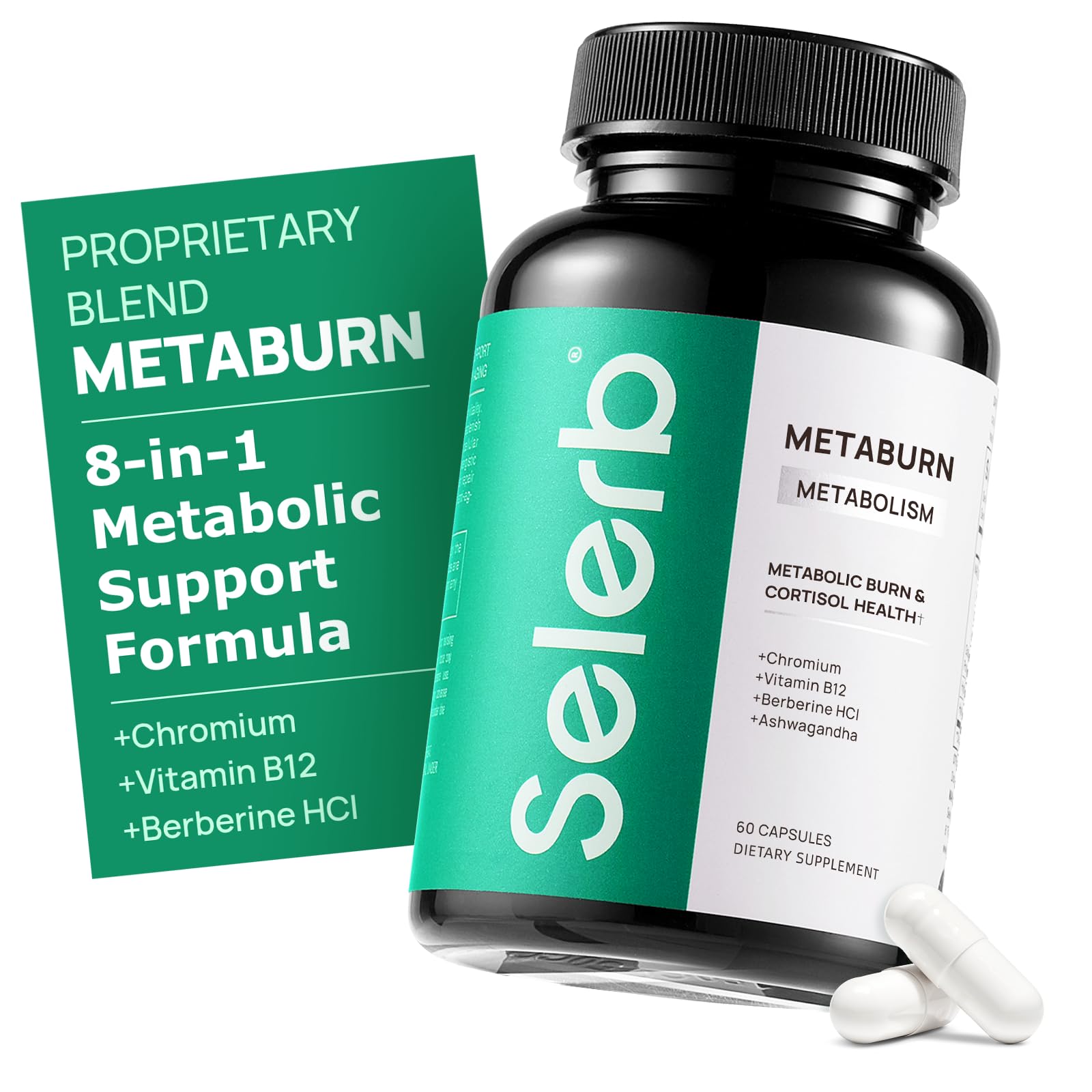 Selerb Metaburn Weight Loss Pills for Women & Men - Appetite Suppressant & Fat Burner, Metabolism Support Weight Loss Supplement with Berberine - Maple Wellness Supplements