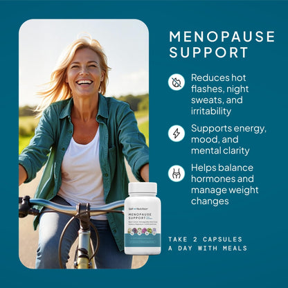 SELF NUTRITION Menopause Support for Women -All-Natural, Hormone-Free Perimenopause & Menopause Support. Unique Blend for Hot Flashes, Mood, Energy, Sleep & More. Vegan, Gluten-Free, 60 Capsules. - Maple Wellness Supplements