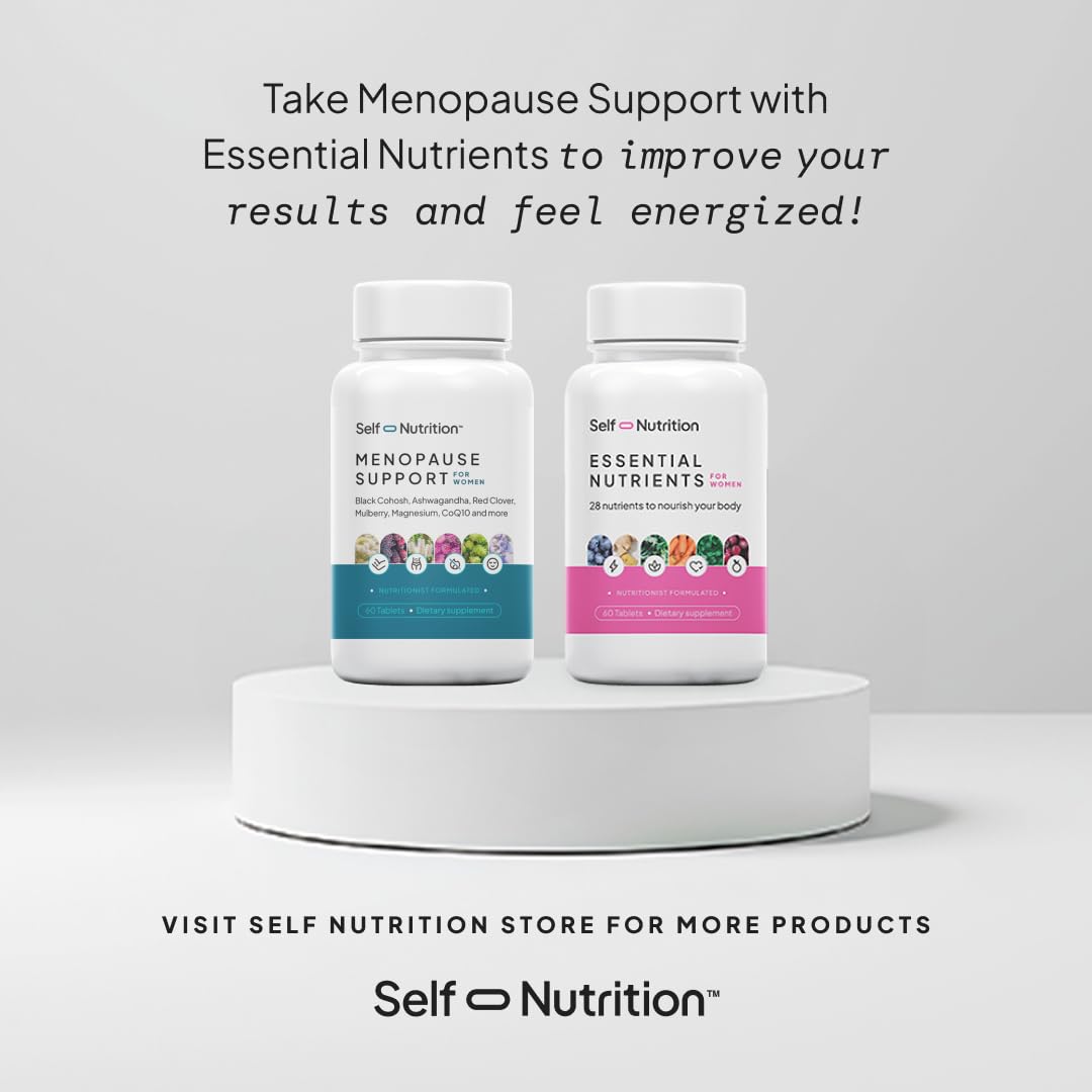 SELF NUTRITION Menopause Support for Women -All-Natural, Hormone-Free Perimenopause & Menopause Support. Unique Blend for Hot Flashes, Mood, Energy, Sleep & More. Vegan, Gluten-Free, 60 Capsules. - Maple Wellness Supplements
