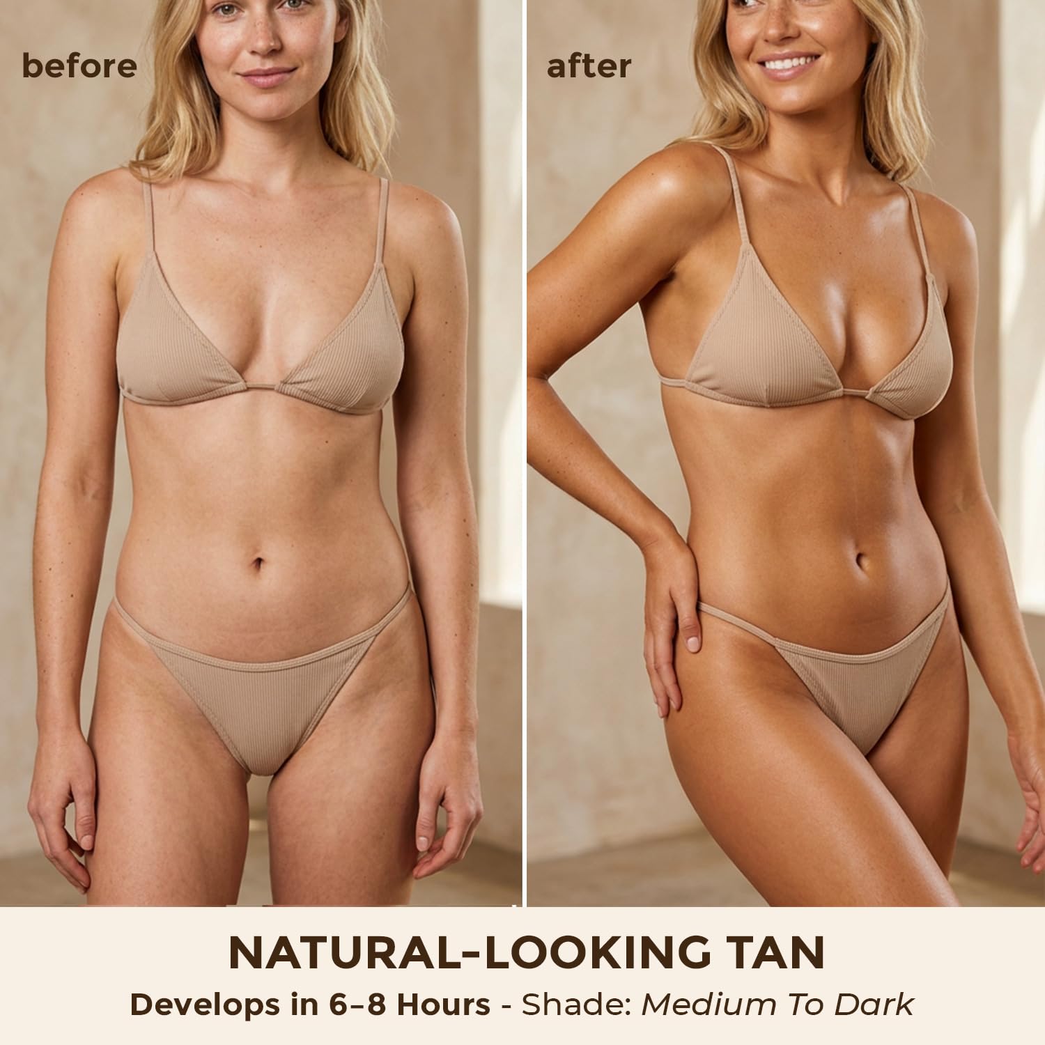 Self Tanner Mousse - USA Made with Natural & Organic Ingredients, Self Tanning Mousse for Dark Fake Tan, Sunless Tanner - Maple Wellness Supplements