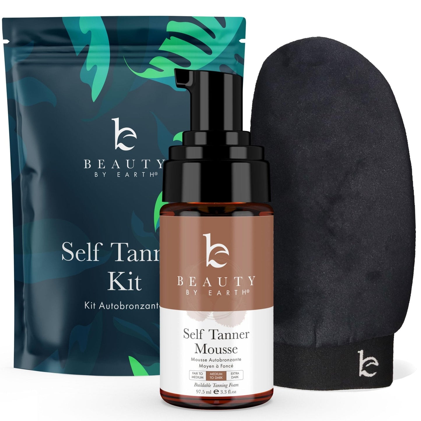 Self Tanner Tanning Mousse Kit - USA Made with Natural & Organic Ingredients - Maple Wellness Supplements