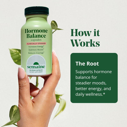 Semaine Hormone Balance – Clearer Skin, Enhanced Moods, Deeper Sleep & Happier Hormones. Hormone-Free, Vegan Capsule, Multi-Symptom Support (60 ct) - Maple Wellness Supplements