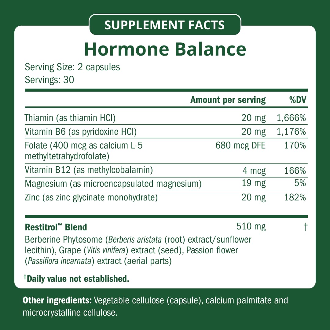 Semaine Hormone Balance – Clearer Skin, Enhanced Moods, Deeper Sleep & Happier Hormones. Hormone-Free, Vegan Capsule, Multi-Symptom Support (60 ct) - Maple Wellness Supplements