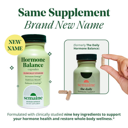 Semaine Hormone Balance – Clearer Skin, Enhanced Moods, Deeper Sleep & Happier Hormones. Hormone-Free, Vegan Capsule, Multi-Symptom Support (60 ct) - Maple Wellness Supplements