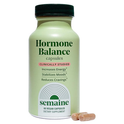 Semaine Hormone Balance – Clearer Skin, Enhanced Moods, Deeper Sleep & Happier Hormones. Hormone-Free, Vegan Capsule, Multi-Symptom Support (60 ct) - Maple Wellness Supplements