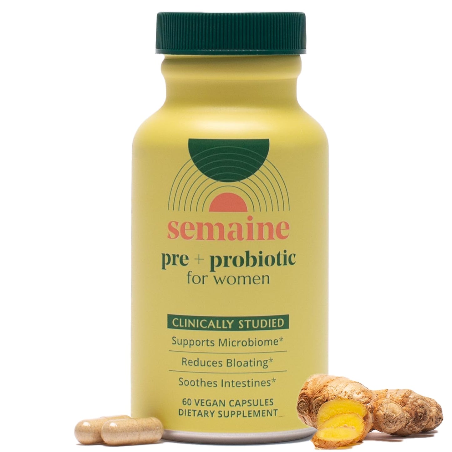 Semaine Super Powered Prebiotic + Probiotic for Women, Effective 3-in-1 Multi-Action Formula to Nourish Gut Health, Soothe IBS, Support Bloat Relief - Maple Wellness Supplements