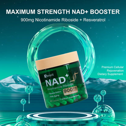 Sensrit NAD+ Supplement with Nicotinamide Riboside & Resveratrol | Cellular Energy & Mental Clarity Support | 40 Servings | Vegan, Non-GMO, Gluten Free - Maple Wellness Supplements