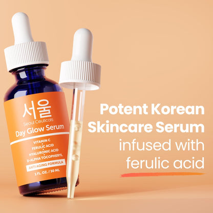 SeoulCeuticals Korean Skin Care 20% Vitamin C Hyaluronic Acid Serum + CE Ferulic Acid - Maple Wellness Supplements