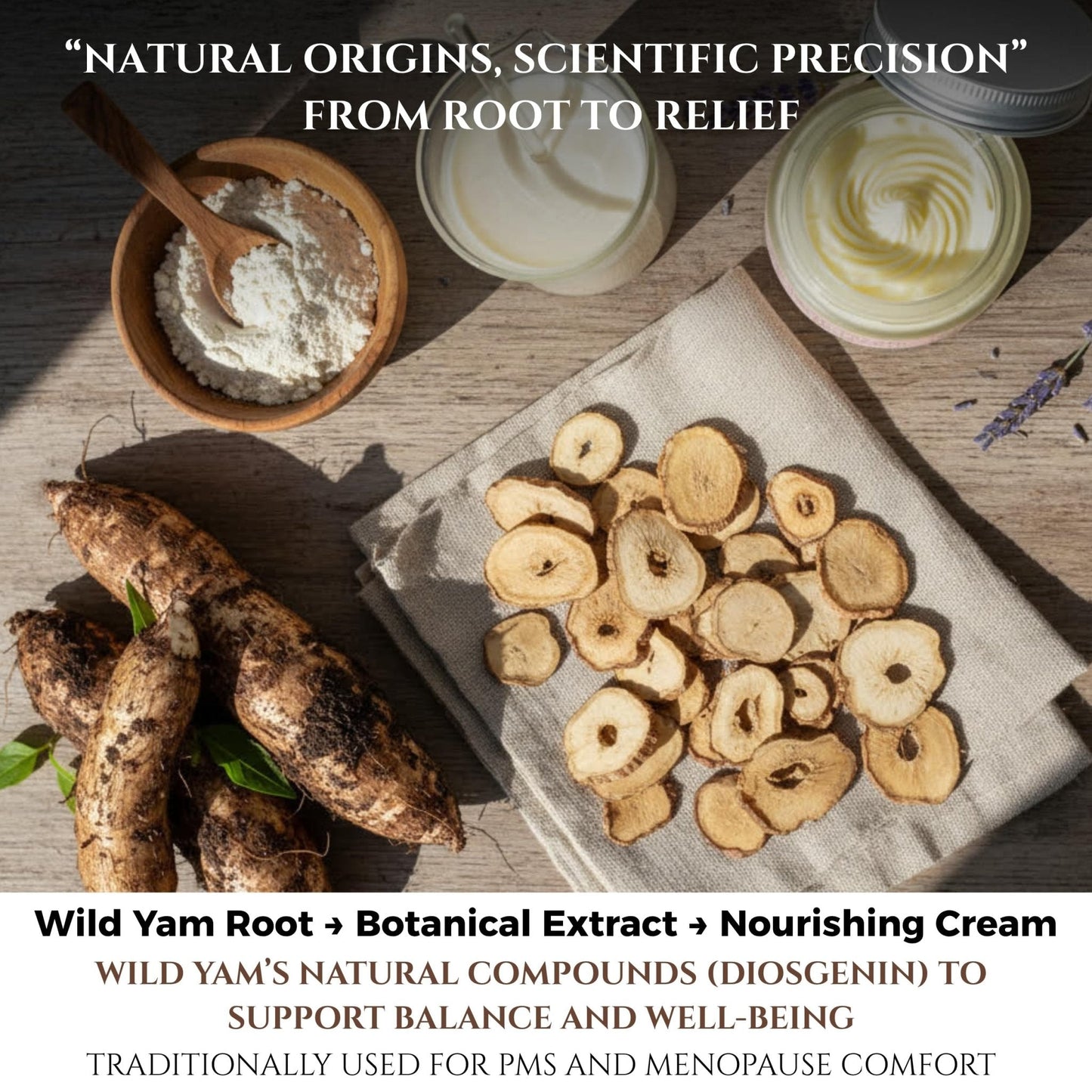 Seraphime Wild Yam Cream for Hormone Balance - Gift for Mom - Menopause and PMS Support for Women - Wild Yam Balancing Cream - Hot Flashes, Night Sweats, Mood Swings, Low Energy - Lavender 4oz - Maple Wellness Supplements