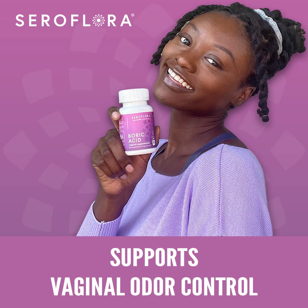 Seroflora Boric Acid 600mg Feminine Capsules, Feminine pH Support, Intimate Freshness for Women, Fast-Dissolving Capsules (60 Count) - Maple Wellness Supplements