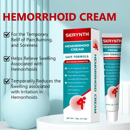 SERYNTH Hemorrhoid and Anal Fissure Ointment, Hemorrhoid Treatment, Fast Relief from Swelling, Pain, Itching, Burning (20g) - Maple Wellness Supplements