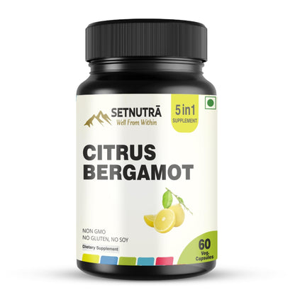 SETNUTRA Well From Within 5 in 1 Citrus Bergamot Supplement with Black Chokeberry Olive Leaf Niacin & Black Pepper | Heart Health Support Antioxidant Boost | Non GMO Gluten Free Capsules (60 Count) - Maple Wellness Supplements