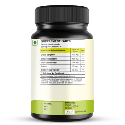SETNUTRA Well From Within 5 in 1 Citrus Bergamot Supplement with Black Chokeberry Olive Leaf Niacin & Black Pepper | Heart Health Support Antioxidant Boost | Non GMO Gluten Free Capsules (60 Count) - Maple Wellness Supplements