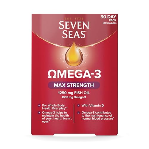 Seven Seas Omega-3 Fish Oil, Max Strength, Omega 3 + Vitamin D For Whole Body Health - Maple Wellness Supplements