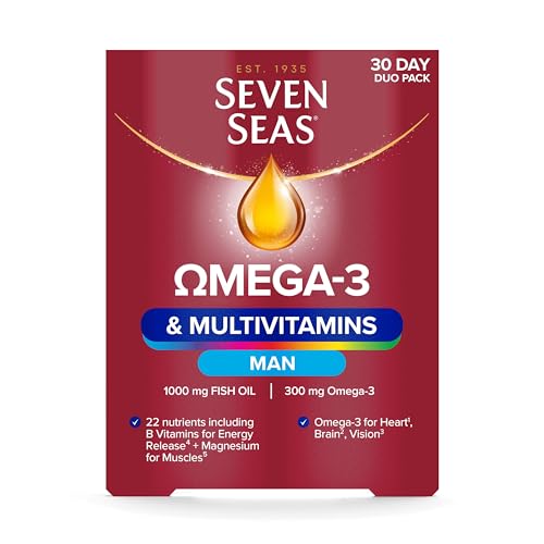 Seven Seas Omega-3 & Multivitamins Man, With B Vitamins and Magnesium, 30-Day Duo - Maple Wellness Supplements