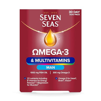 Seven Seas Omega-3 & Multivitamins Man, With B Vitamins and Magnesium, 30-Day Duo - Maple Wellness Supplements