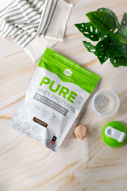 SFH Pure Whey Protein Powder (Chocolate) Best Tasting 100% Grass Fed Whey - Maple Wellness Supplements