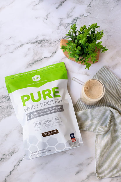 SFH Pure Whey Protein Powder (Chocolate) Best Tasting 100% Grass Fed Whey - Maple Wellness Supplements