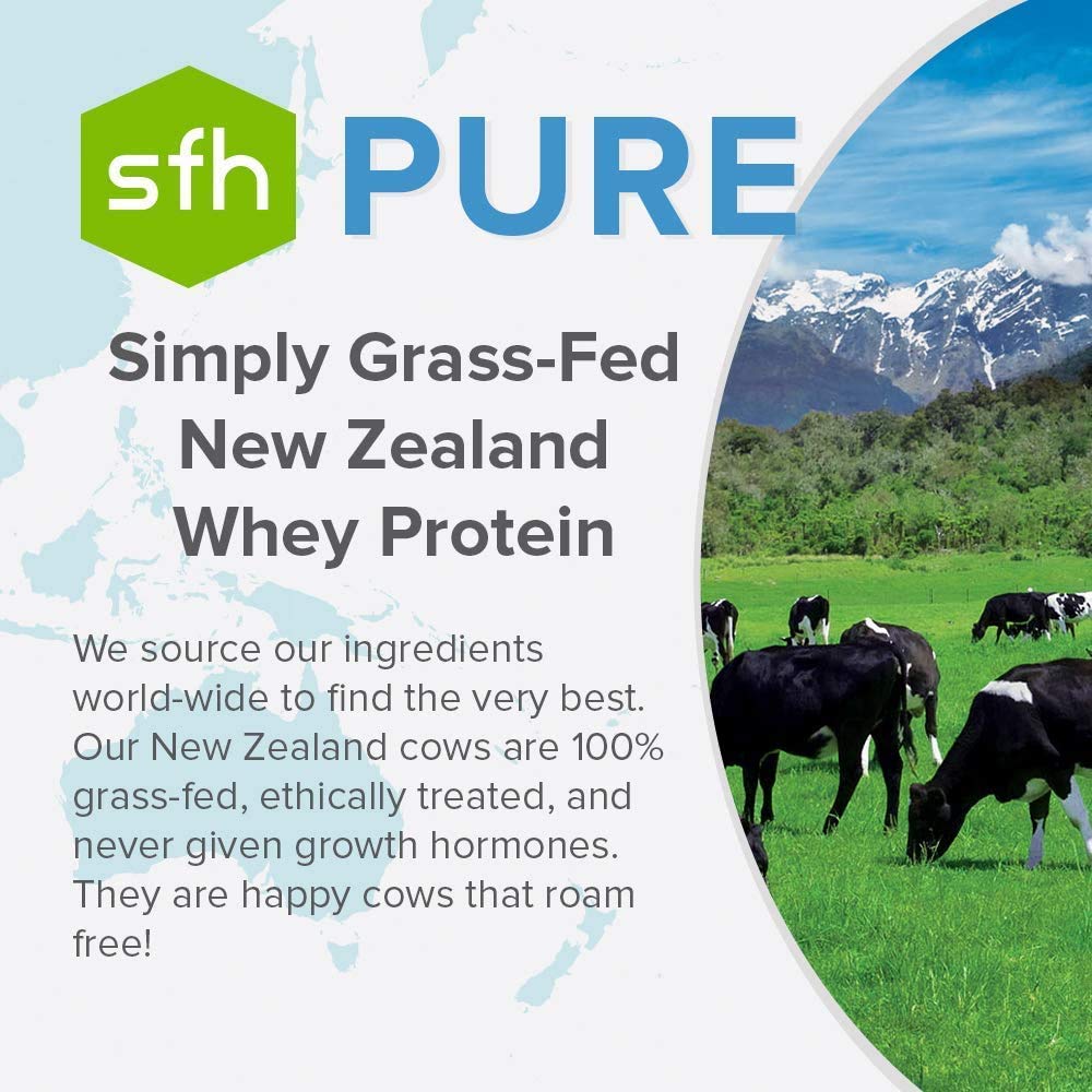 SFH Pure Whey Protein Powder (Chocolate) Best Tasting 100% Grass Fed Whey - Maple Wellness Supplements
