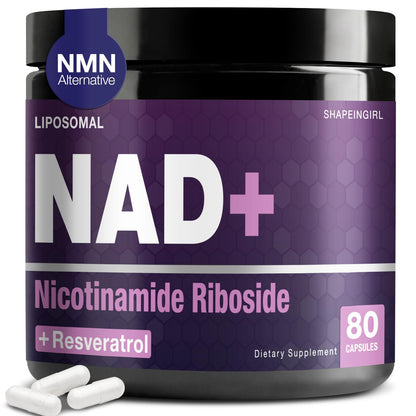 SHAPEINGIRL NAD Supplement - Nicotinamide Riboside Resveratrol 900mg, Liposomal NAD Supplement for Women and Men, NAD Plus Pure Organic - Maple Wellness Supplements