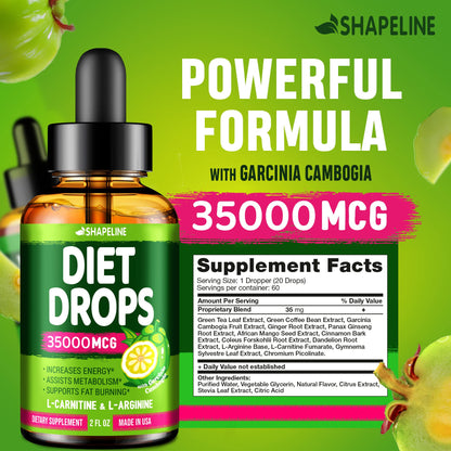 SHAPELINE Weight Loss Drops - Diet Drops 1 Fl Oz & 2 Fl Oz - Made in The USA - Appetite - Maple Wellness Supplements
