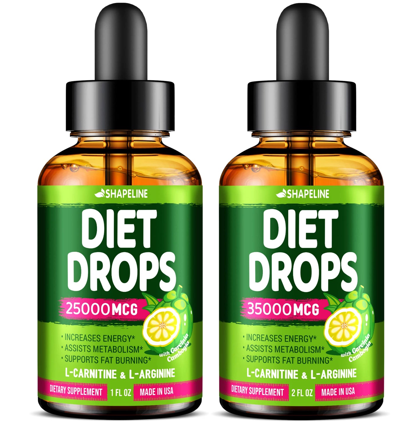 SHAPELINE Weight Loss Drops - Diet Drops 1 Fl Oz & 2 Fl Oz - Made in The USA - Appetite - Maple Wellness Supplements