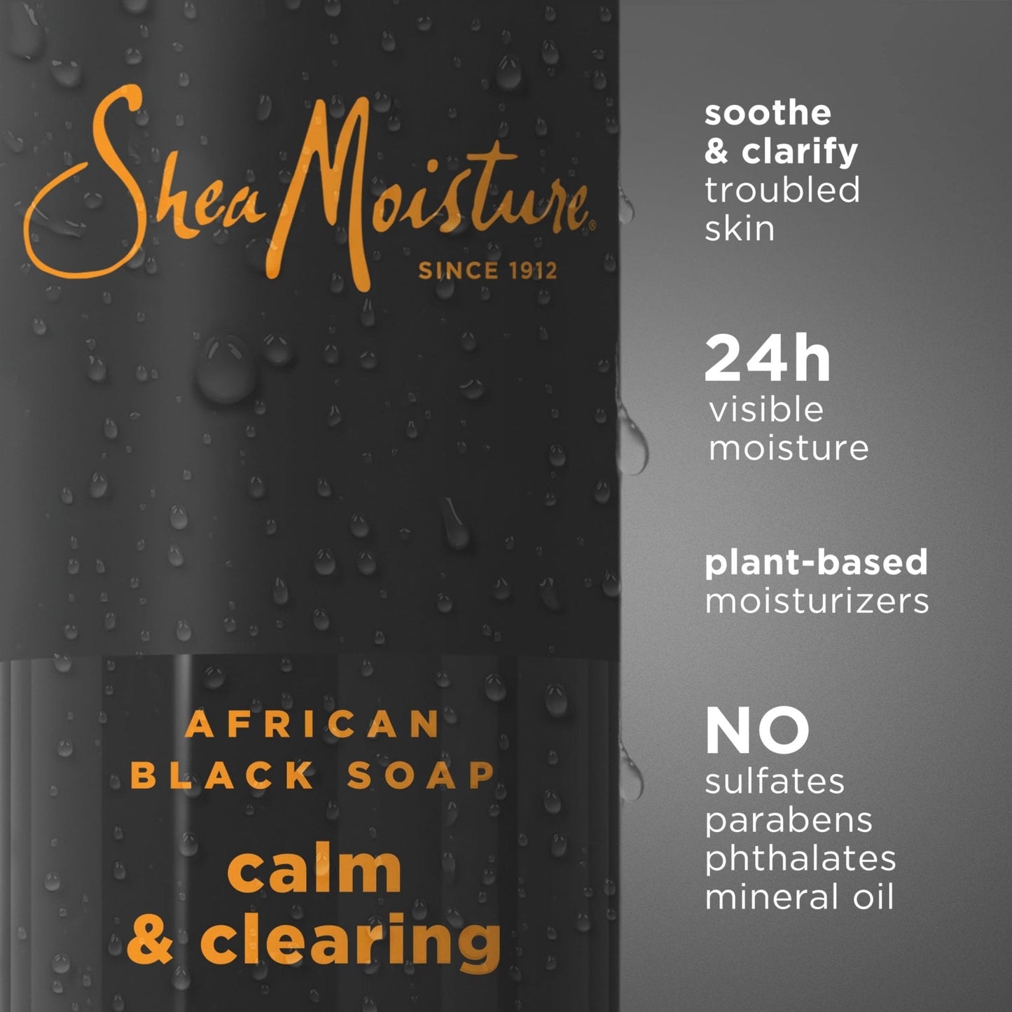 SheaMoisture African Black Soap Body Wash Calm and clearing body wash for 24H Visible Moisture for Healthy, Glowing 18 Oz - Maple Wellness Supplements
