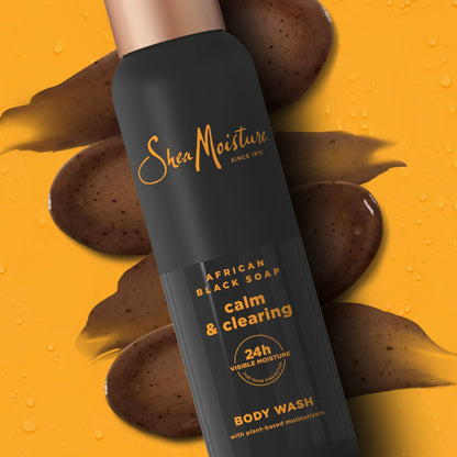 SheaMoisture African Black Soap Body Wash Calm and clearing body wash for 24H Visible Moisture for Healthy, Glowing 18 Oz - Maple Wellness Supplements
