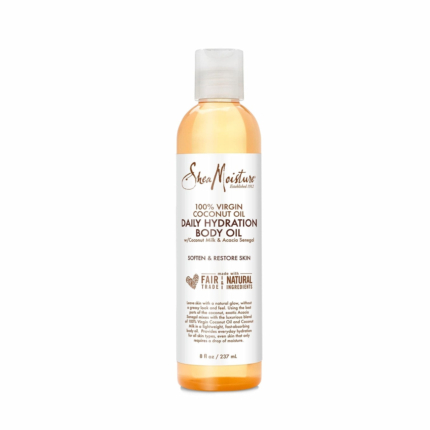 SheaMoisture Daily Hydration Body Oil Virgin Coconut Oil For Dry Skin Paraben Free 8 oz - Maple Wellness Supplements