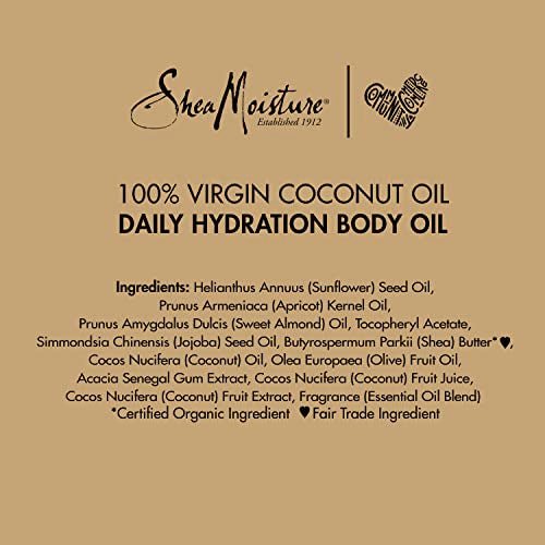SheaMoisture Daily Hydration Body Oil Virgin Coconut Oil For Dry Skin Paraben Free 8 oz - Maple Wellness Supplements