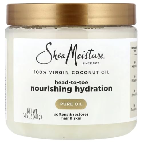SheaMoisture for Dry Skin Nourishing Hydration 100% Extra Virgin Coconut Oil Soften and Restore Skin and Hair 14.5 oz - Maple Wellness Supplements