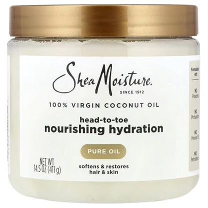 SheaMoisture for Dry Skin Nourishing Hydration 100% Extra Virgin Coconut Oil Soften and Restore Skin and Hair 14.5 oz - Maple Wellness Supplements