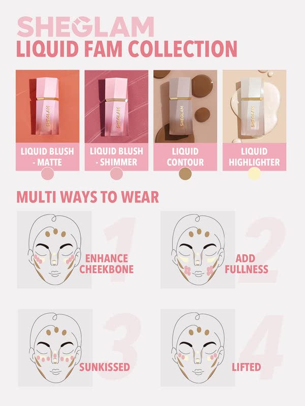 SHEGLAM Color Bloom Liquid Blush Makeup for Cheeks Matte Finish - Love Cake - Maple Wellness Supplements