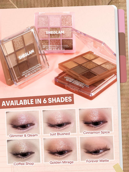 SHEGLAM Eyeshadow Palette 9-Color Ultra-pigmented Shimmer & Matte Shades, Vegan & Cruelty-free-Coffee Shop - Maple Wellness Supplements