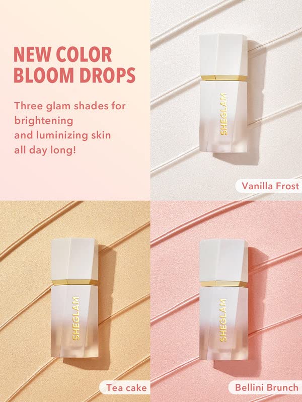 SHEGLAM Glow Bloom Liquid Waterproof Highlighter Long Lasting Cream Highlighter with Shimmer Dewy Finish - Vanilla Frost - Maple Wellness Supplements