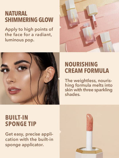 SHEGLAM Glow Bloom Liquid Waterproof Highlighter Long Lasting Cream Highlighter with Shimmer Dewy Finish - Vanilla Frost - Maple Wellness Supplements