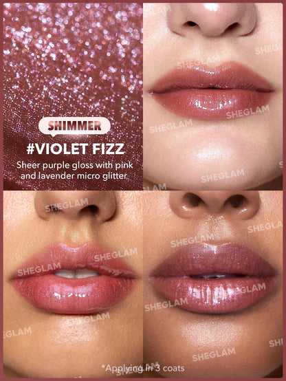 SHEGLAM Pout-Perfect Moisturizing Solid Lip Gloss Shimmer Lip Plumper - Violet Fizz - Maple Wellness Supplements
