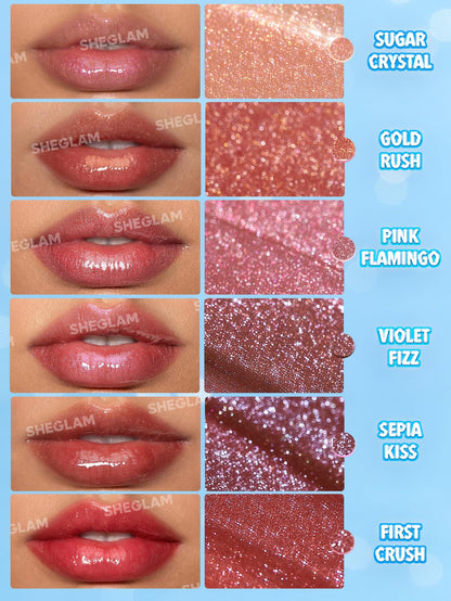 SHEGLAM Pout-Perfect Moisturizing Solid Lip Gloss Shimmer Lip Plumper - Violet Fizz - Maple Wellness Supplements