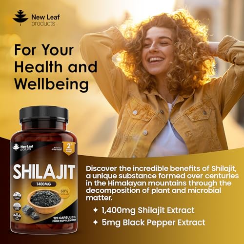 Shilajit Capsules 1400mg 60% Fulvic Acid Pure Shilajit - High Strength Himilayan Shilajit - Maple Wellness Supplements