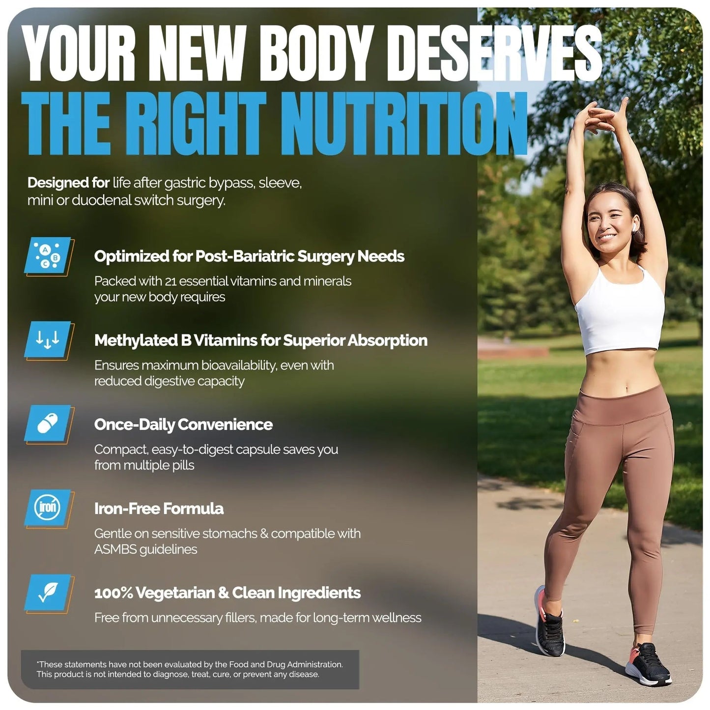 Shiny Leaf Methylated Bariatric Multivitamin Without Iron – Vitamins for Gastric Bypass & Sleeve, 1 Daily Capsule W Methylated Folate - Maple Wellness Supplements