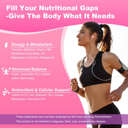 Sijigood 90 Count | Methylated Multivitamin Gummies for Women – Womens Multivitamin Gummies with B Complex, Minerals, CoQ10, Myo-Inositol for Energy, Hormone Balance & Immune Support Sugar Free - Maple Wellness Supplements