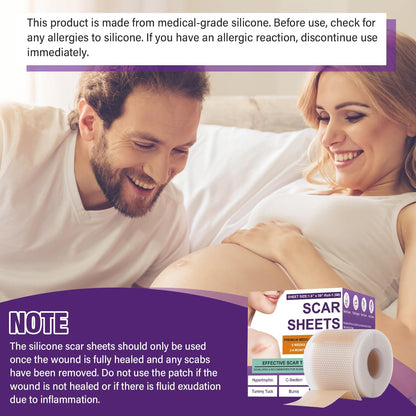 Silicone Scar Sheets,Silicone Scar Tape,Silicone Scar Removal Strips for Surgical,C-Section,Tummy Tuck,Keloid Scars - Maple Wellness Supplements