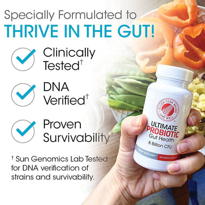 Silver Fern Brand Family Probiotics - Ultimate Adult Probiotic (1 Bottle = 60 Capsules) Plus Ultimate Children's Probiotic for Kids (1 Bottle = 30 Chewables) - Gut Health & Microbiome Support - Maple Wellness Supplements