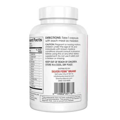 Silver Fern Brand Ultimate High Potency Digestive Enzyme Supplement - 2 Bottles - 100% Intestinal Coverage - Digestive Comfort - Maple Wellness Supplements