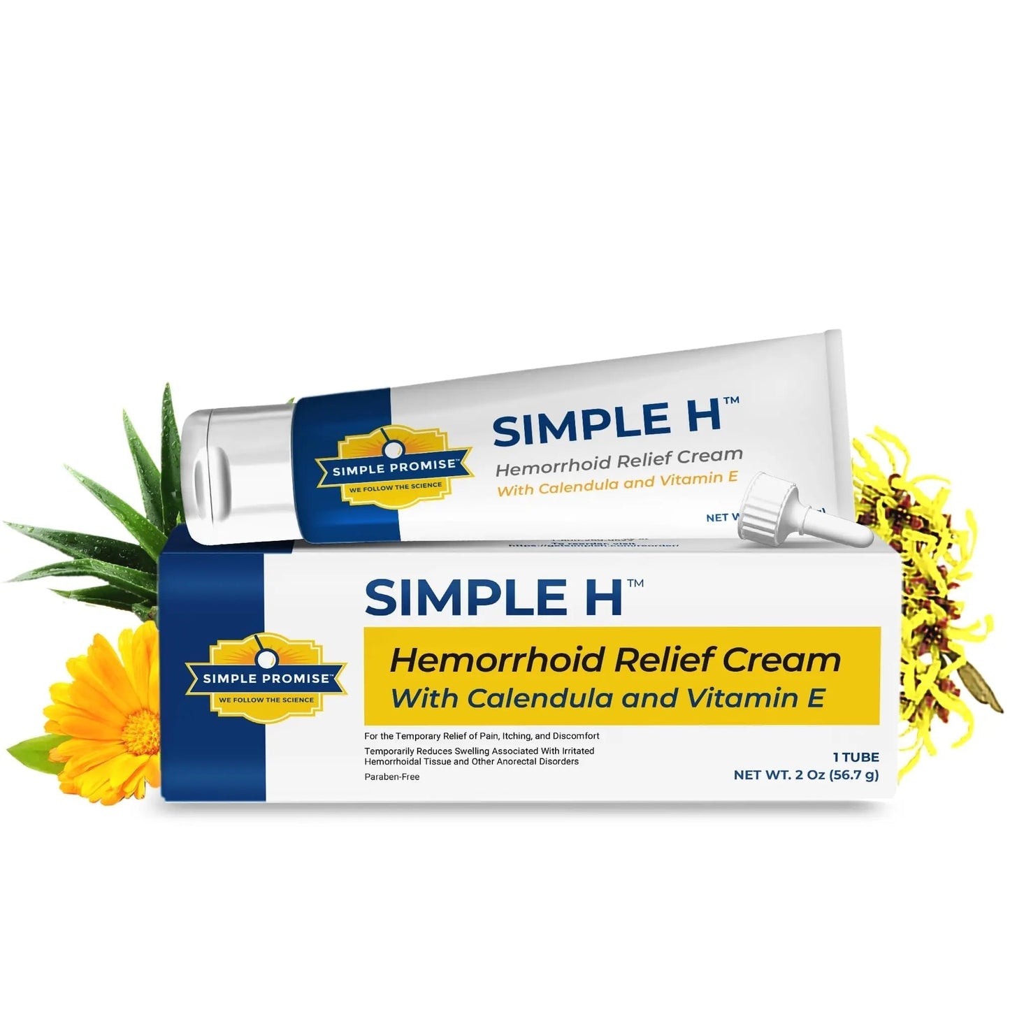 Simple Promise – Simple H Hemorrhoid Cream – Gentle Fast-Absorbing Formula with 28 Potent Ingredients & Enhanced Delivery System – Paraben-Free, Promotes Comfort & Relief, 2 oz - Maple Wellness Supplements