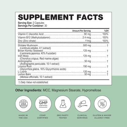 Simplix | Natural Supplement to Strengthen The Immune System | Respond to Outbreaks | Source of Highly Researched Mushroom & Seaweed Polysaccharides 60 Veggie Capsules (3 Pack) (180 Count) - Maple Wellness Supplements
