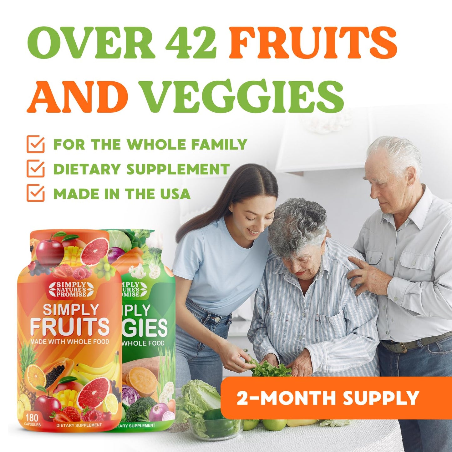Simply Nature's Promise - Packed with Over 40 Different Fruits & Vegetables - Maple Wellness Supplements